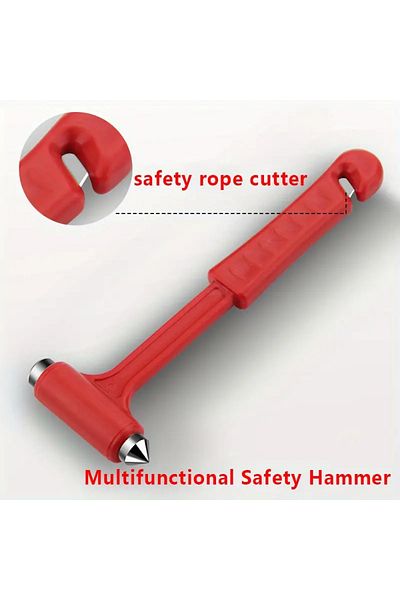 Choice Red 1pc Car Safety Hammer, Car Escape Hammer, Multi-functional Window Breaker Cutting Safety Belt, P