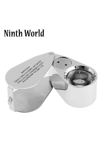 Ninth World 40x 40X Illuminated Jeweler LED UV Lens Loupe Magnifier with Metal Construction and Optical Glass
