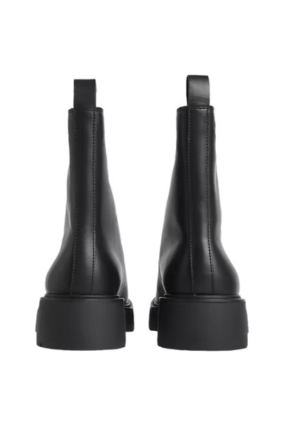 Calvin Klein Kadın Önden Fermuarlı Kalın Tabanlı Bot - Siyah