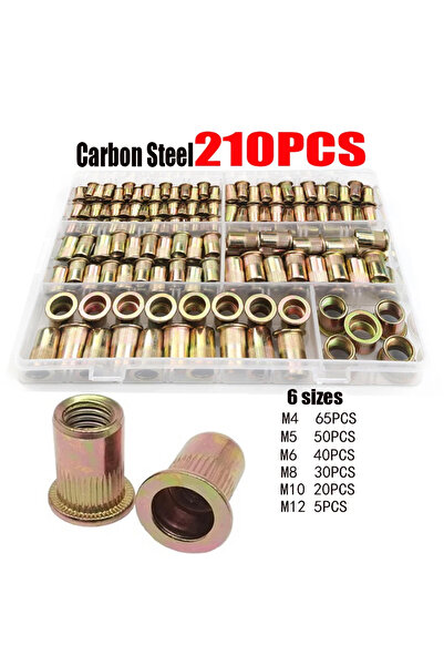 Choice1 210PCS M4-M12 210/165/100PCS Box Rivet Nuts Carbon Steel M4 M5 M6 M8 ...