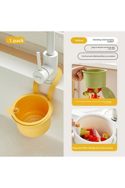 Choice Yellow New Sink Drain Basket Dishwashing Sponge Hanging Storage Rack Filter Multifunctional Dry and