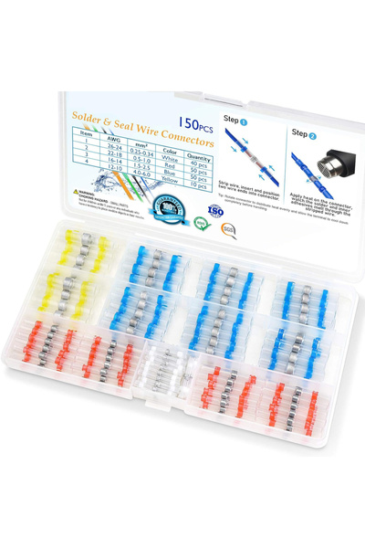 Choice6 150 قطعة في العلبة، 100/120/150/250/300 قطعة من موصلات الأسلاك الملحو...