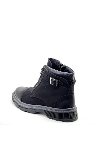 grado Genuine Leather Zippered Men's Boots Black Nubuck 1984