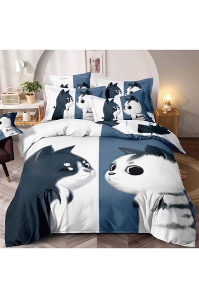 JOJO HOME Double bed linen, fine, 6 pieces, J3DD-13, print, 235 x 240 cm