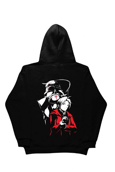 By Caspita Fashion Lenithra Fullmetal Alchemist Brotherhood Elric Back Printed Unisex Oversize Black Hoodie