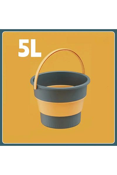 Choice Blue 5L 5/10/17L Folding Portable Bucket with Cover Car Wash Fishing Bathroom Tool Silicone Bucket O