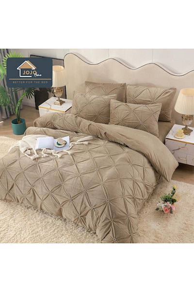 OEM Velvet Bedding Set, 4 Pieces, 180x200cm, Dark Cream, LFC803