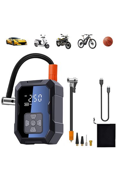 Choice Battery Powered black Mini portable wireless handheld car air pump, fast inflation, suitable for car