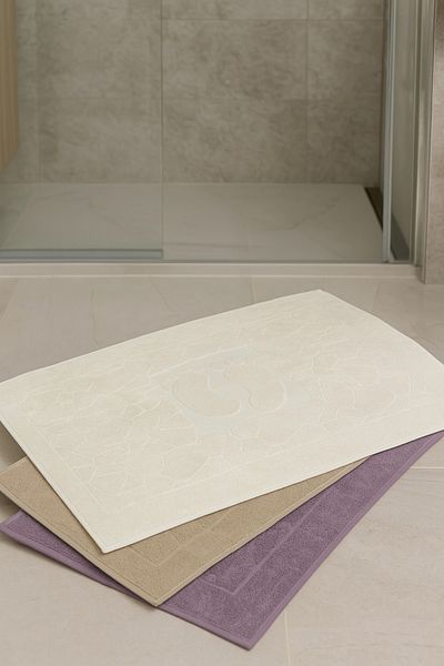 Bonny Home Set de prosoape pentru picioare din bumbac 100% cu model de piatră – set de 3 culori