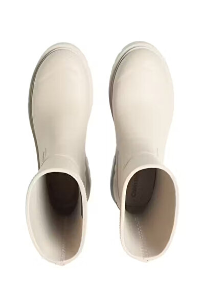 Calvin Klein Kadın Kalın Tabanlı Yanları Panelli Yağmur Botu - Krem