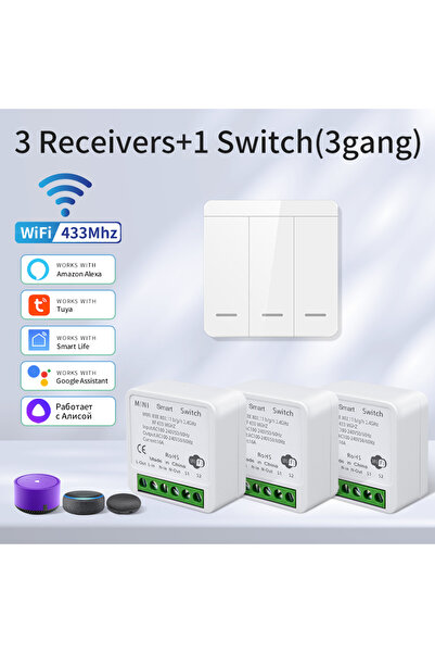 Choice8 مفتاح Tuya الذكي للإضاءة بتقنية واي فاي، مزود بثلاثة مستقبلات GGBEE و...