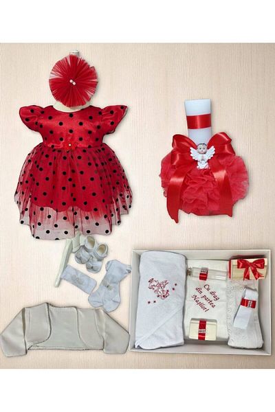 Botez Clara set - red (short sleeve)
