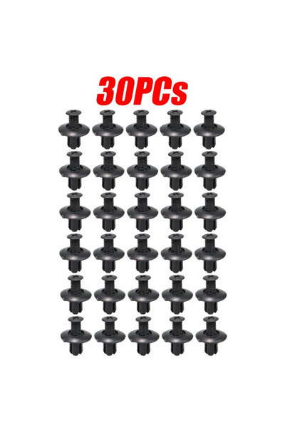 Choice دوتريو 30 قطعة 50 قطعة مسامير تثبيت بلاستيكية سوداء لفتحات أبواب السيارات