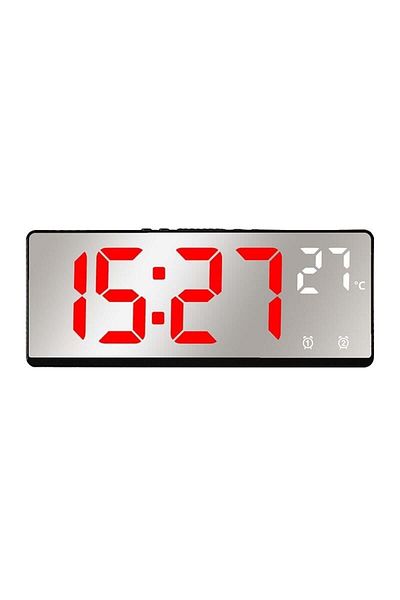 divendi-ro Ceas decorativ Andowl, afișaj digital LCD, 12/24h, alarmă, termometru, 17,4x6,8x2,3 cm, Alb