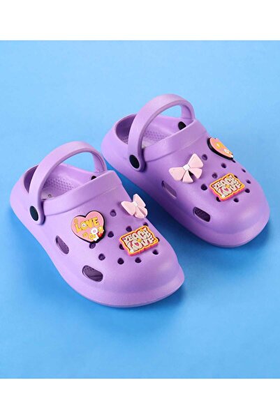 Cute Walk by Babyhug Cute Walk by Babyhug Backstrap Closure Clogs With Bow & Heart Applique - Purple