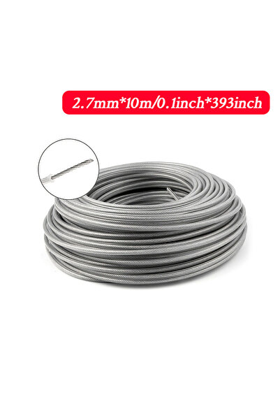 choice2 10Mx2.7MM LUSQI 5M/10M/15M Steel Wire Nylon Grass Trimmer Line Brushc...