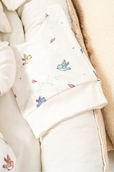 Bubbless 100% Organic Cotton Embroidery Print Bird Pattern 5 Piece Baby Hospital Discharge Set