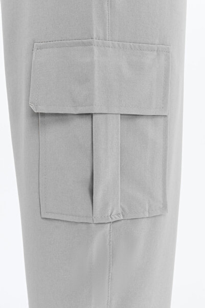 OXVİN Men's Summer Oversize Parachute Fabric Cargo Pocket, Leg Clip, Baggy Trousers