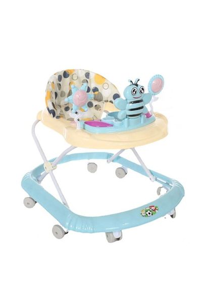 Jolly Premergător muzical cu 3 niveluri de reglare a înălțimii, design cu albină, albastru