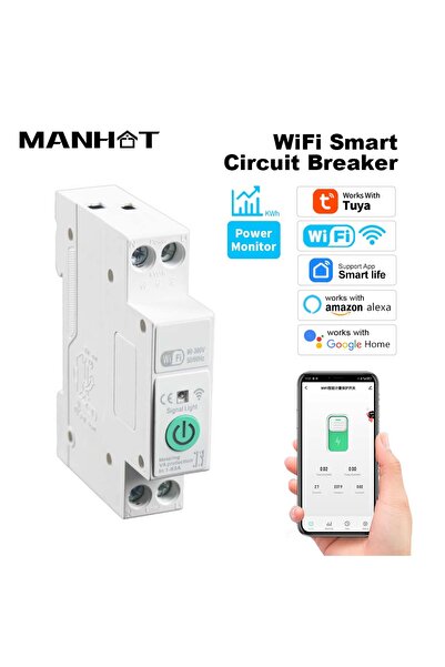 Choice قاطع دائرة ذكي Tuya WiFi 1-63A (مع عداد) MCB 1P + N 1-63A مؤقت الطاقة ...