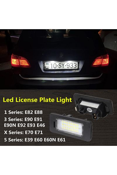 Choice 2X White LED Car License Plate Light Bulbs Auto Accessories For BMW E46 X5 E70 X6 E71 E72 E90 E92...
