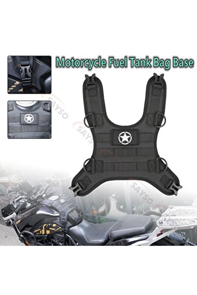 Choice مجموعة تثبيت حقيبة خزان وقود الدراجات النارية المحمولة باللون الأسود، ...