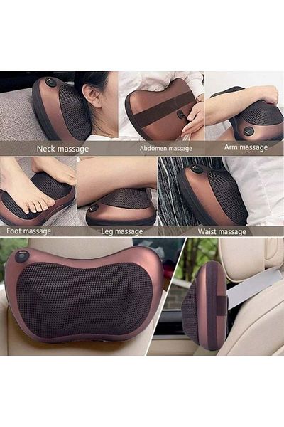 divendi-ro Massage Cushion with 4 rotating nodes, 31.5x12x20 cm, black/beige
