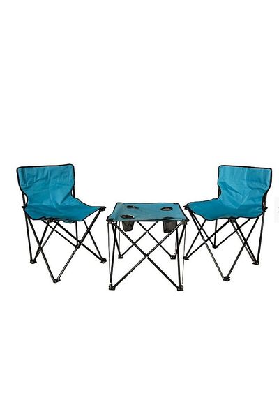 Heinner Folding camping table and 2 folding chairs