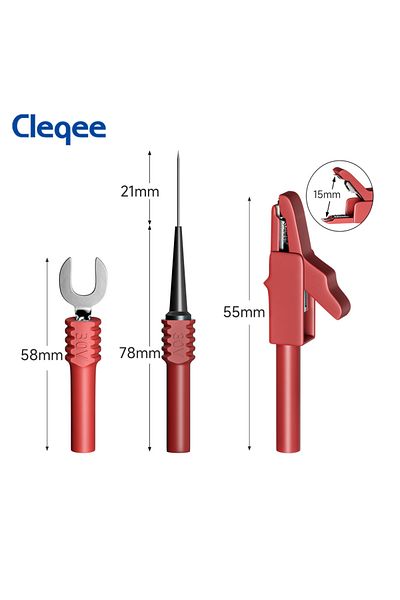 Choice مجموعة أسلاك اختبار السيليكون من Cleqee CKT011 مع مشبك تمساح وشوكة اختبار خلفية...