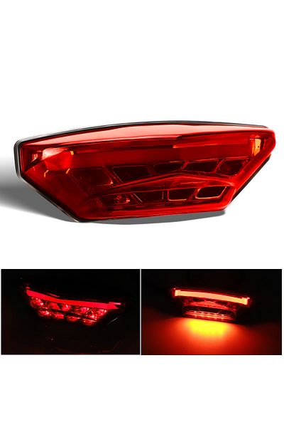 Choice 1pc Red Shell 12V Rear Motorcycle LED Tail Light License Number Plate Light Brake Light Driving Runn