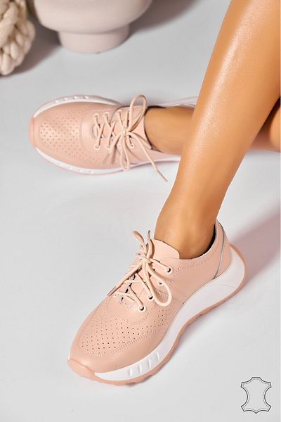 Joana Nude Katana Natural Leather Sneakers