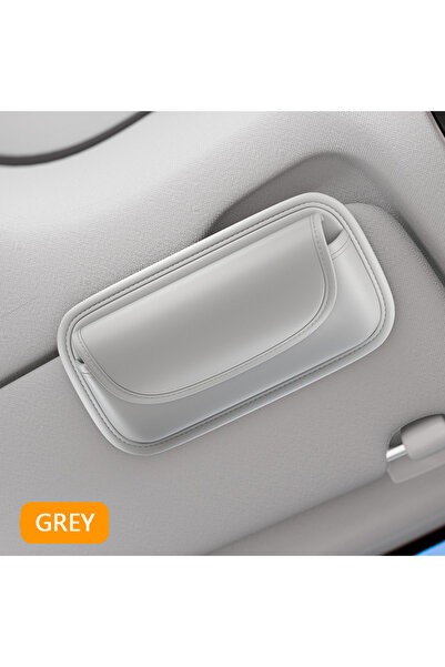Choice1 حافظة نظارات شمسية للسيارة من SEAMETAL رمادية اللون مصنوعة من جلد الب...