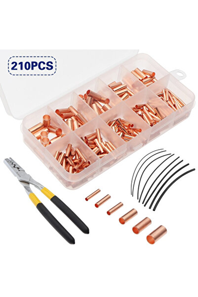 Choice4 210 قطعة مع كماشة 970 قطعة من النحاس موصل أنبوب سلك موصل أنبوب نحاسي ...