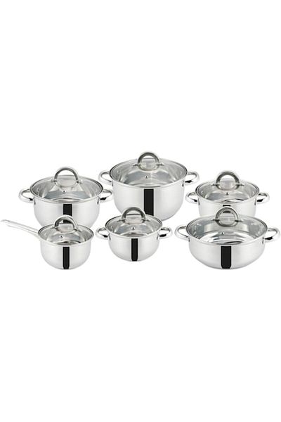 OEM Grunberg GR2451 stainless steel pot set, 12 pieces
