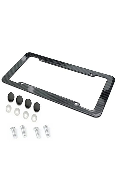 Choice 1pcs Black Carbon Fiber Pattern Plastic License Plate Frame Fiber Blac...