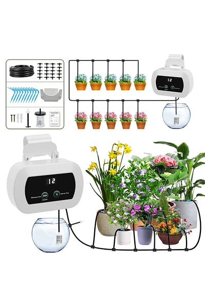 Choice 1 set Garden Irrigation Controller with Timed Automatic Watering Device Built-in 1800mAh Battery Pla