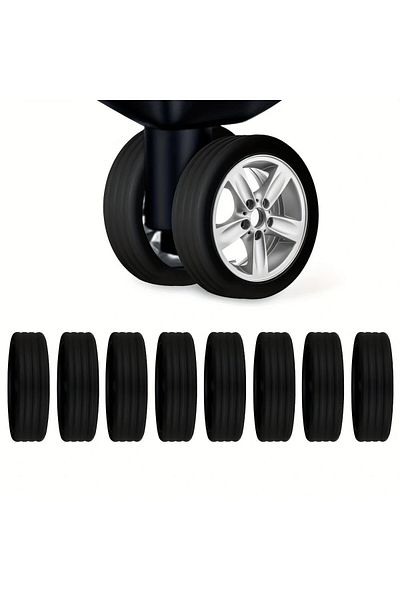 Choice black 8pcs 8pcs Luggage Roller Rubber Cover Silent Trolley Wheel Accessory Protective Cover Suitable