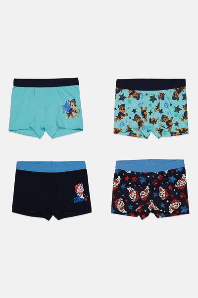 NİCKELODEON Kids Boy 4 Pieces Paw Patrol Printed Boxer Briefs, Navy Combo
