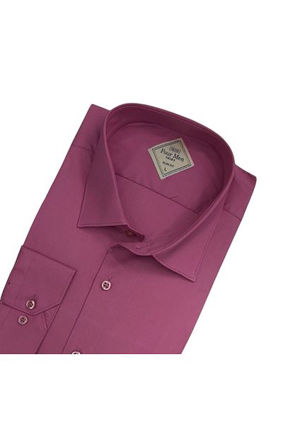 GÖMLEK GALERİSİ Slim Fit Slim Fit Plain Long Sleeve Men's Shirt
