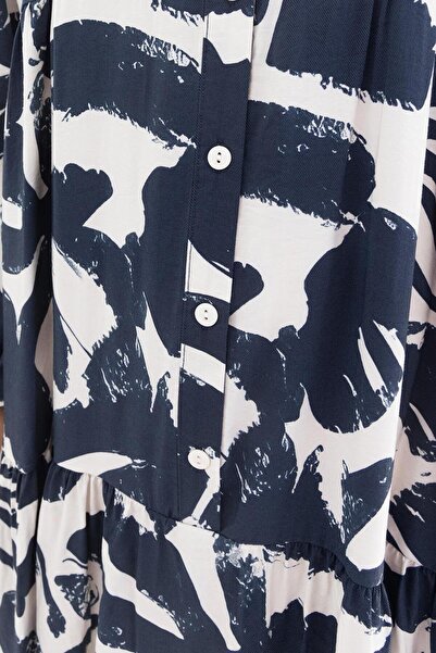 ALLDAY Indigo-Stone-Corded Patterned Dress