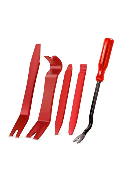 Choice3 مجموعة أدوات إزالة مشابك السيارة، 5 قطع، باللون الأحمر، لمصابيح أبواب...