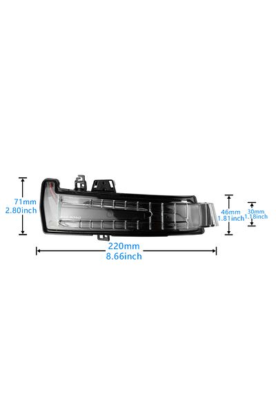 Choice Yellow ANGRONG Left Wing Mirror LED Indicator Turn Signal Light For Mercedes Benz A B C Class W176 W