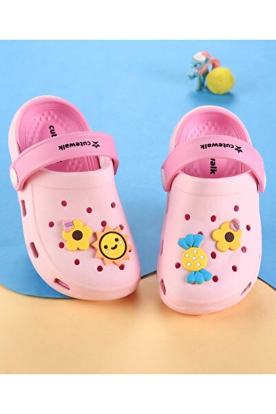 Cute Walk by Babyhug Cute Walk by Babyhug Clogs with Back Strap & Floral Applique - Pink