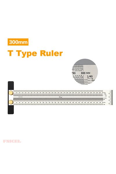 Choice 300mm no pen High-Precision Scale Ruler T-Type Hole Ruler Stainless Woodworking Scribing Mark Line G