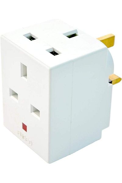 Generic 3 Way Socket Multi Plug Fused Adapter (UK Mains 13 Amp, 240V AC, 3 Socket)