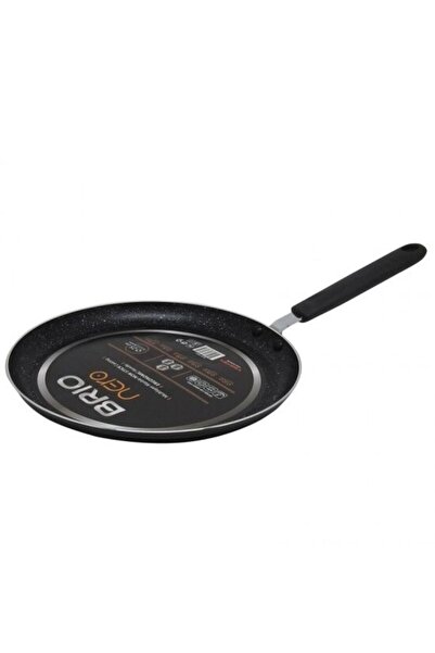 BRIO Stamped Aluminum Pan For Pancakes, Nero, 2 mm Thickness, Riveted Handle, H 2 Cm, Diameter 25 C