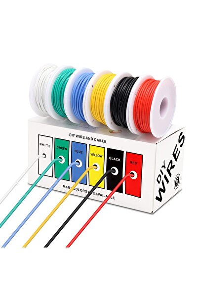 Choice5 سلك كهربائي مرن من السيليكون مقاس 30، 120 متر، 6 ألوان في صندوق واحد،...
