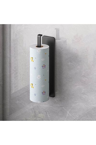 Choice black Wall-Mounted Kitchen Tissue Holder Free-Punching Roll Paper Storage Rack Kitchen Tissue Preser