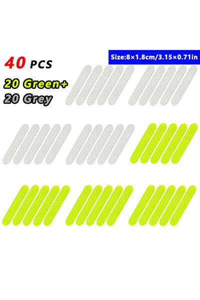 Choice 40 قطعة مختلطة - 1.8 × 8 سم، شريط عاكس لمحور عجلة السيارة، شريط تحذيري...