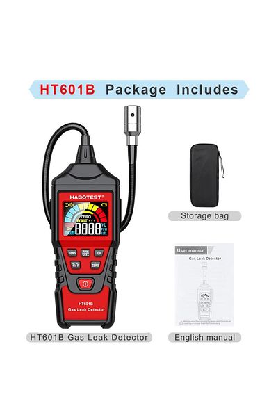 Choice HT601B HABOTEST HT601A HT601B كاشف تسرب الغاز 0-1000 جزء في المليون إنذار صوتي وشاشة قابل للاشتعال
